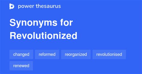18 Synonyms & Antonyms for REVOLUTIONIZED .